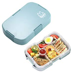 hombrima Kids Lunch Box, Bento Boxes Food Storage Container With 6 Compartments for Children Adult Work School, Suitable For Microwave(Blue)