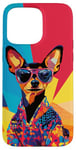 Coque pour iPhone 15 Pro Max Pop-Art Miniature Pinscher Fashion Cute Colorful Pop Art