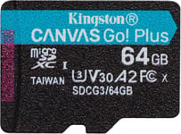 Kingston Canvas Go! Plus Microsd Geheugenkaart Class 10, Uhs-I 64Gb Microsdxc 170R A2 U3 V30 Enkel Pakket Zonder Adp