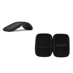 Souris tactile silencieuse sans fil Bluetooth 4.0,périphérique avec sac,souris de jeu pliable ultra fine pour ordinateur portable Microsoft - Type Black Mouse I Bag