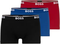 BOSS Mens BoxerBr 3P Power Three-Pack of Stretch-Cotton Boxer Briefs with Logos