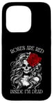 Coque pour iPhone 15 Pro Roses Are Red Inside I Am Dead Squelette Anti-Saint-Valentin