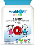 Kids D-Biotin 90 Tablets Hair Growth and Strong Nails Supplement for Children. N