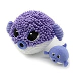 Les Déglingos - Gobetou Le Poisson Globe Maman et Son bébé - Violet - Les PTIPOTOS - Doudou Tout Doux pour bébé - Peluche Bébé - Cadeau de Naissance - 30 cm