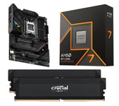 Asus Ryzen™ 7 9700X Processor, Pro Overclocking 32 GB Memory Kit & ROG STRIX B650E-F AM5 Motherboard Bundle