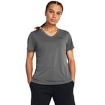 Under Armour Tech SSV-Solid, T-shirt de sport respirant pour femme, T-Shirt manches courtes avec col en V