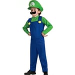 Super Mario uigi Cosplay Kostym Vuxen Barn Fancy Dress Outfit Party Fancy Dress Luigi Green Boy L