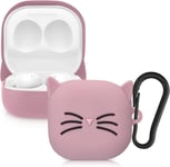 Housse pour écouteurs Compatible avec Samsung Galaxy Buds 2 Pro/Buds 2 / Buds Live Coque - Coque de Protection en Silicone - Noir-Rose Clair