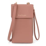 UTO Portefeuille Porte Monnaie Femme Sac À Bandoulière en PU Cuir Souple Téléphone Portable Mini Pochette Porte Carte Épaule Portefeuille Sac pour Cadeau de Noël Saint-Valentin