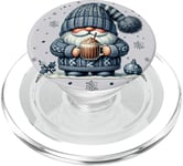 Winter Gnome In Knitted Sweater With Pumpkin Spice Hot Cocoa PopSockets PopGrip pour MagSafe