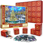 Pukamam Calendrier de l'Avent 2024 Puzzle Noël Enfant Adulte Cadeau Femme Homme 1008 Pièces