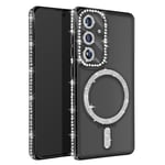 Avizar Coque Diamant pour Samsung Galaxy S24 Plus  Contour Strass Noir