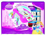 Multiprint Stickers Machine Disney Princess, Made in Italy, 7 Stamps, Album with Pens, Stamps for Children, in Wood and Natural Rubber, Non-toxic Washable Ink, Gift Idea, art.08660