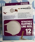 #Retractable Reel Single Washing Line Clothes Outdoor Wall Mounted - 12m