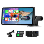 Lamto 6.86" Wireless Carplay and Android Auto 2.5K Dash Cam Front Camera Touch Screen Portable Car Stereo Map Navigation with Mirror Link/Siri/FM/Bluetooth 5.0/DVR Loop Recording