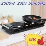 2000W 230v Hot Plate Electric Cooker Double Portable Table Top Kitchen Hob Stove