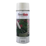 Plastikote jasmine white spray paint matt 400ml multi surface quick drying