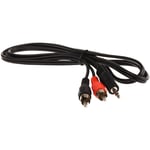 Cordon audio Fiche jack mâle stéréo de 3,5 mm vers Fiche mâle 2 Cinch, Long. 1m ( Prix pour 1 )