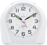 Acctim Europa Analogue Alarm Clock Non Ticking Sweep Quartz Luminous Hands White