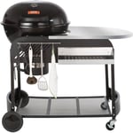 Vevor - Barbecue a Charbon sur Chariot Diametre 54 cm Barbecue Rond Mobile avec Couvercle et Crochet Gril a Charbon en Porcelaine Emaillee