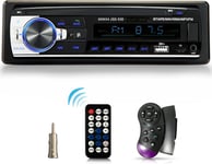 Bluetooth autoradio avec système Mains Libres,autoradio avec Bluetooth USB/TF/Lecteur MP3/radio avec Connexion AUX Voiture,autoradio FM avec télécommande 1 DIN RDS Fonction de Charge Rapide(Q61)