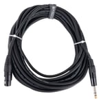 Cable Audio DJ Sono XLR Femelle 3-Pin vers Jack Stereo 6,3mm Symetrique Noir 10m