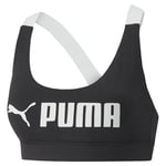 PUMA Femme Soutien-gorge Puma Fit À Impact Moyen Haut de sous v tements, Puma - Noir, XS EU