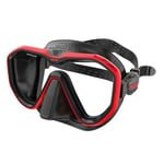 Seac Appeal, Made in Italy single lens diving mask with 3D buckle directly to the skirt, Black / Red, standard