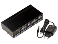 KALEA-INFORMATIQUE Répartiteur vidéo VGA Type Splitter Qui duplique à l'identique 1 Source en entrée vers 8 Sorties simultanées. Bande passante 350MHz