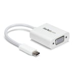 StarTech USB-C to VGA Adapter - White - 1080p - Video Converter For Your MacBook Pro / Projector / VGA Display (CDP2VGAW) - USB/VGA-adapter - 24 pin