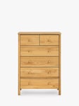 John Lewis Spindle 6 Drawer Chest, Oak