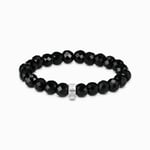 Thomas Sabo Charm-armband beads oval av obsidian (Storlek: 17cm)