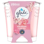 Glade Bougie parfumée dans un bocal en verre, avec des cœurs, jusqu'à 27 heures de combustion