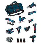 Bosch - Kit BMKB10-28DD3 (GSR12V-15+GDR12V-105+GKS12V-26+GWS12V-76+GST12V-70+GOP12V-28+GSA12V-14+GWB12V-10+GLI12V-80+GHO12V-20)