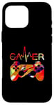 Coque pour iPhone 16 Pro Max Gamer Heartbeat Jeu vidéo Garçon Homme Gamer