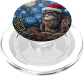 Bigfoot Christmas Shirt Sasquatch Van Gogh Starry Night PopSockets PopGrip for MagSafe