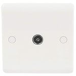 STATUS TV Satellite Socket | 1 Gang Single Coaxial TV Satellite Connector | Stainless Steel | S1GSATSB4