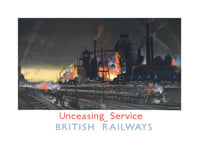 Wee Blue Coo Travel Unceasing Service British Railways Train Fire Wall Art Print