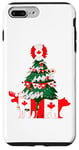 Coque pour iPhone 7 Plus/8 Plus Pull de Noël moche avec drapeau canadien et arbre de Noël