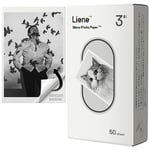 Papier photo noir et blanc 2x3'' pour imprimante photo portable Liene - 50 feuilles de papier photo premium 50x76 mm avec dos autocollant, papier photo instantané mono pour scrapbooking