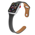 Apple Watch Series 5 40mm aitoa nahkaa oleva ranneke - Musta