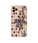 Coque Iphone 11 pois fleur noeud dentelle BAE automne prune