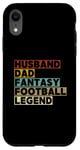 Coque pour iPhone XR Mari et papa Fantasy Football Legend Funny Men Retro