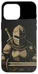 Coque pour iPhone 16 Pro Max Templier sombre amusant pour les amateurs de chevaliers et les fans médiévaux