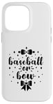 Coque pour iPhone 14 Pro Max Baseball or Bow Sexe Révéler Future Parent Papa Maman