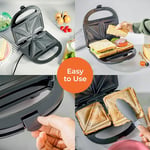 Sandwich Maker 2 Slice Sandwich Toaster Machine Non-Stick Easy Clean 750W New