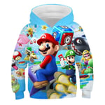 Super Mario Hoodie Barn Pojkar Flickor Långärmade sweatshirts Huvtröja Sport Toppar Presenter 5-10 år E 7-8 Years