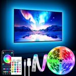 GIPOYENT TV LED Lights, 13.1ft TV LED Lights for 40-65 Inch, LED TV Behind with Bluetooth Function - RGB Color Changing Light Strip for Home Theater