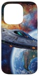 Coque pour iPhone 14 Pro Conception de vaisseau spatial Sci-Fi explorant la galaxie