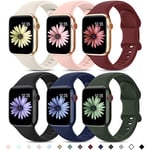 Higgs 6 Pack Bracelets Compatible avec Bracelet Apple Watch 40mm 41mm 38mm pour Femme et Homme, Bracelet Soft Silicone Sports pour iWatch Series (42mm 10) 9 8 7 SE(se 2) 6 5 4 3 2 1